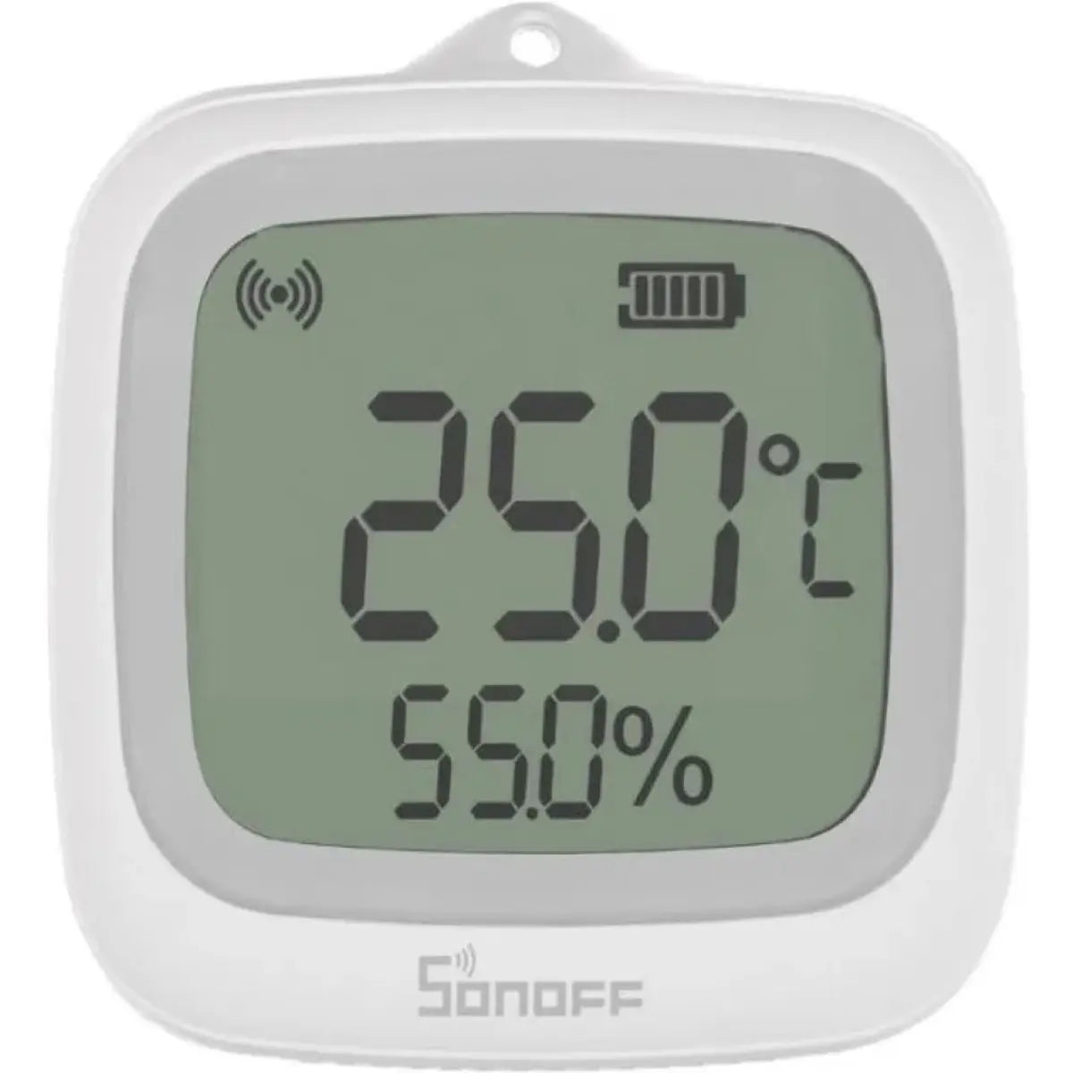 O SONOFF SNZB-02WD é um sensor inteligente de temperatura e humidade com ecrã LCD e conectividade Zigbee 3.0, desenvolvido para monitorizar em tempo real as condições ambientais em espaços interiores, incluindo locais com maior nível de humidade. 