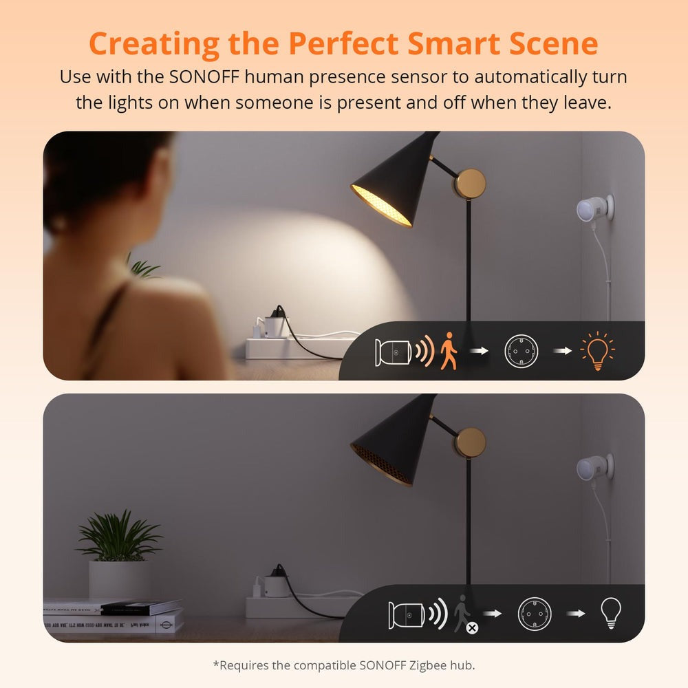 A Sonoff S60ZBTPF é uma tomada inteligente Zigbee 3.0 do tipo Schuko (E/F), desenvolvida para oferecer controlo eficiente de dispositivos elétricos e monitorização detalhada do consumo de energia. 