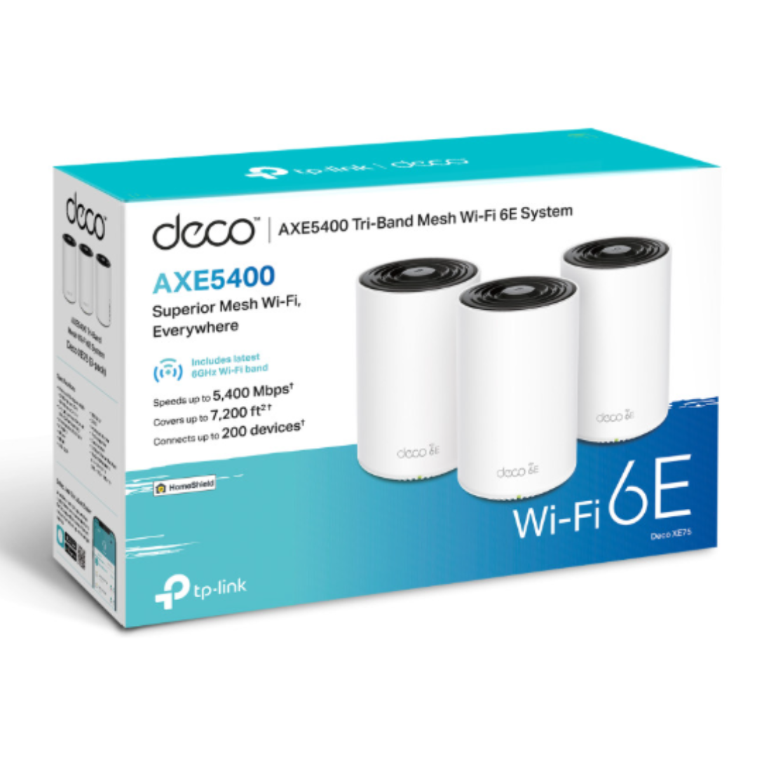  é um sistema de Wi-Fi 6E tri-banda projetado para oferecer velocidade ultrarrápida, estabilidade e cobertura total até 670 m². Ideal para moradias de médio e grande porte, o Deco XE75 elimina zonas sem sinal e proporciona uma experiência de navegação fluida, mesmo com múltiplos dispositivos conectados.