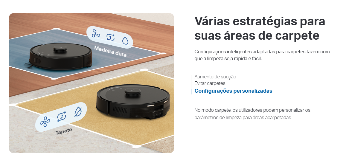 O Tapo RV30 Max Plus é um aspirador robot avançado, projetado para quem busca limpeza eficiente e prática sem esforço. Com potência de sucção de até 5300 Pa e sistema de mopa com controle elétrico do fluxo de água, garante uma limpeza profunda em todos os tipos de piso.