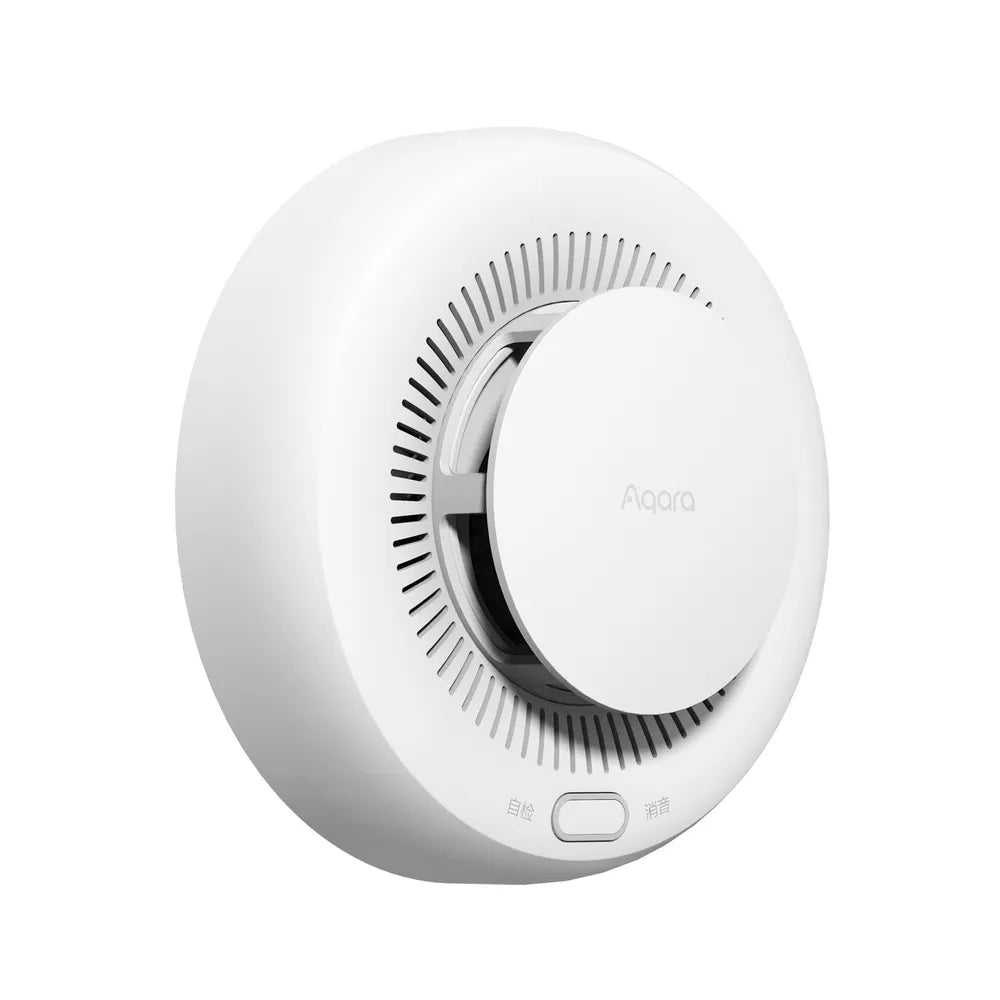 Sensor fotoelétrico que deteta fumo em fase inicial, com alarme sonoro e LEDs tricolores para avisos visuais e auditivos, garantindo maior segurança doméstica.