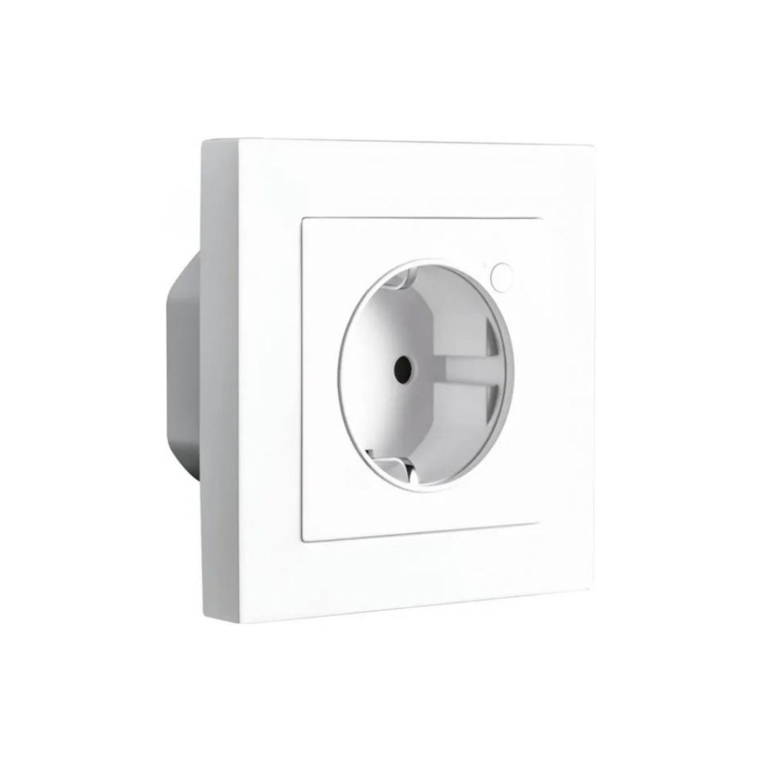Tomada Embutida inteligente da Aqara com monitorização de consumo em tempo real, proteção avançada, temporizador programável e reforço de malha Zigbee.