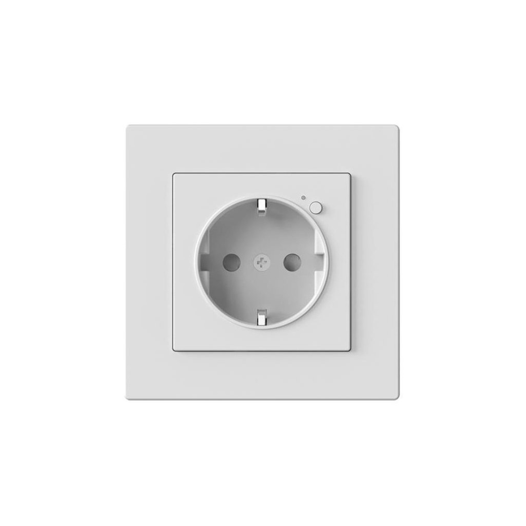 Tomada Embutida inteligente da Aqara com monitorização de consumo em tempo real, proteção avançada, temporizador programável e reforço de malha Zigbee.