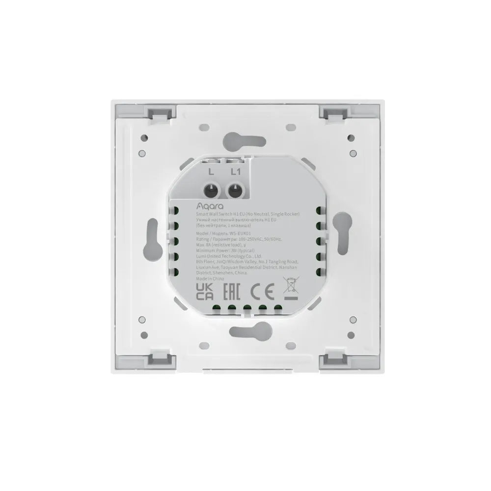 Interruptor Inteligente Sem Neutro 1 Canal Zigbee em Branco - Aqara H1