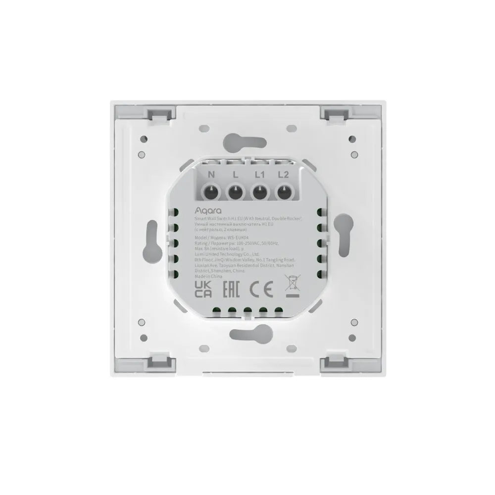 Aqara Interruptor Inteligente Com Neutro 2 Canais Zigbee em Branco - Aqara H1