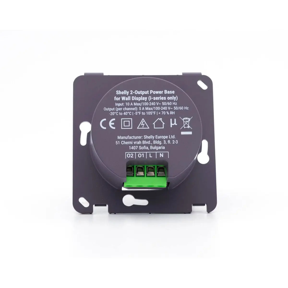 Shelly 2-Output Power Base for Wall Display - Base de alimentación con 2 relés de 5A para Wall Display i-series - Imagen 2