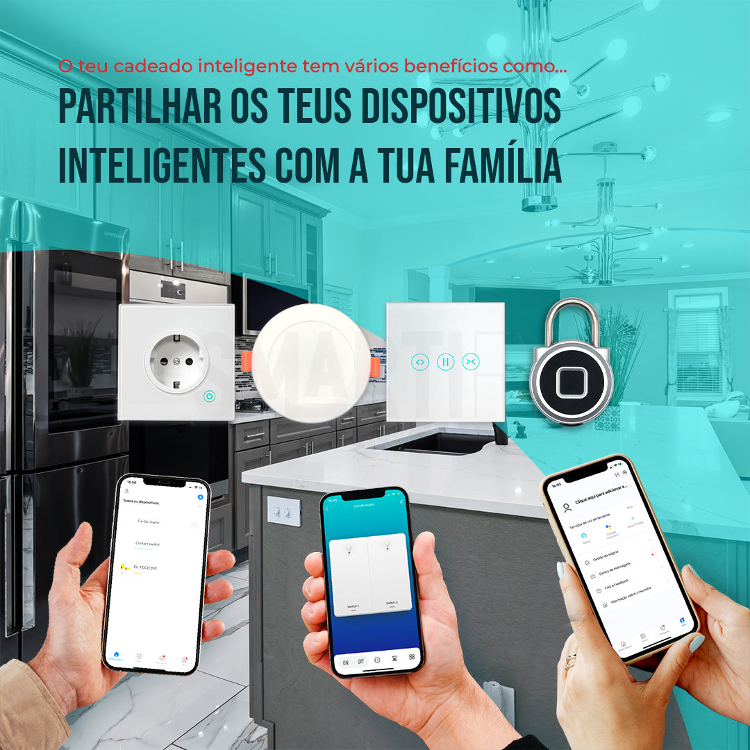Cadeado Inteligente Bluetooth com Impressão Digital - Smartify - Casa Inteligente - Smart Home - Domotica - Casas Inteligentes