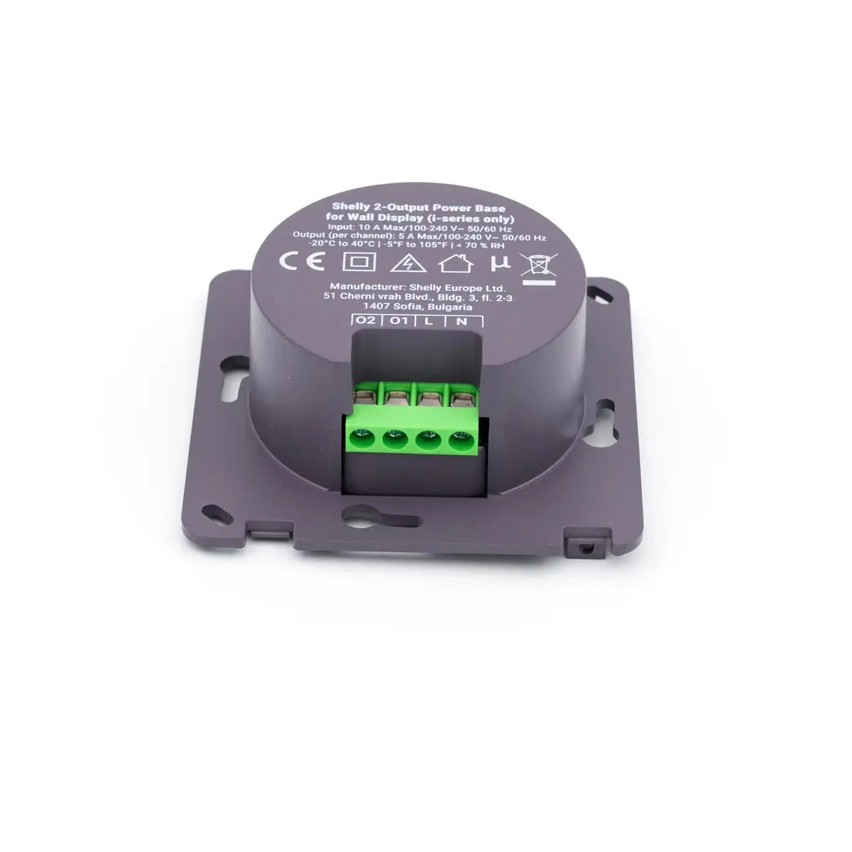 Shelly 2-Output Power Base for Wall Display - 2-Relay 5A Power Base for Wall Display i-series - Image 4