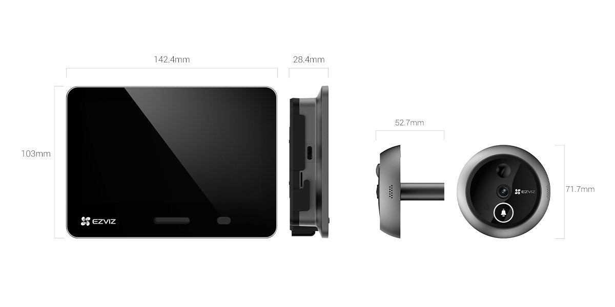 EZVIZ EP4 Silver - Visor digital de porta com ecrã tátil 5.5 polegadas