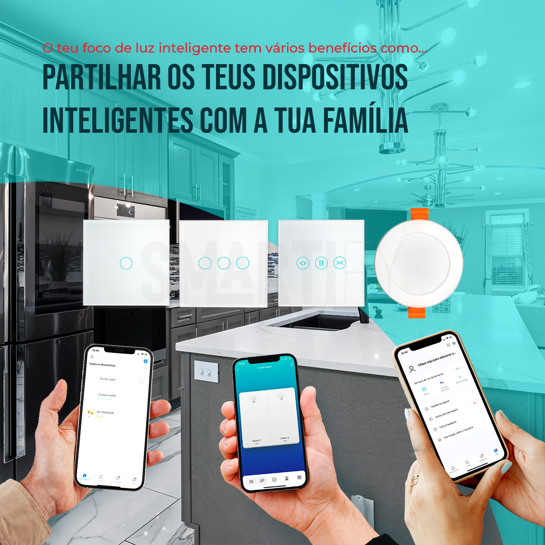 Downlight / Placa / Foco LED Ø96 mm WiFi Inteligente (Cores + Branco) Smartify - Smartify - Casa Inteligente - Smart Home - Domotica - Casas Inteligentes