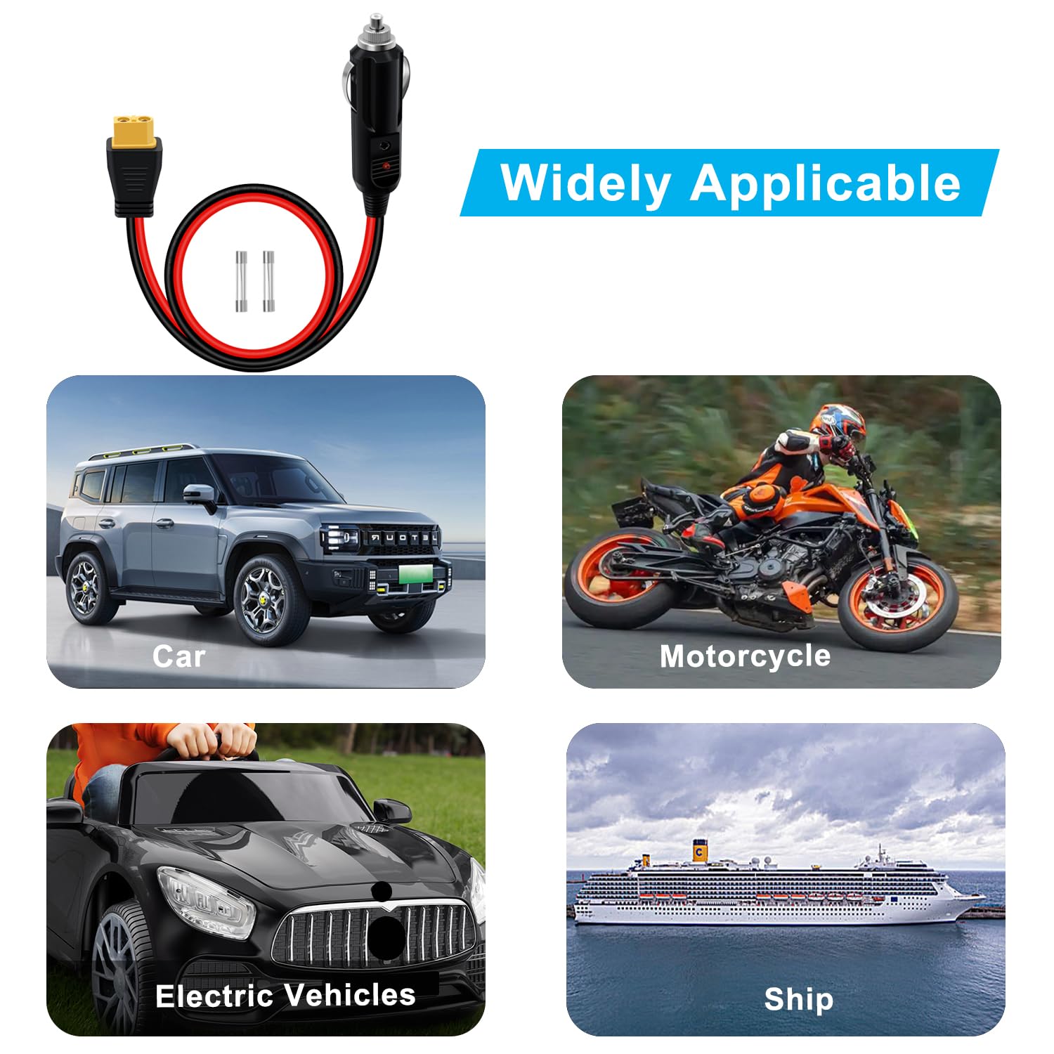 Cable XT60 para encendedor - detalle del fusible de protección