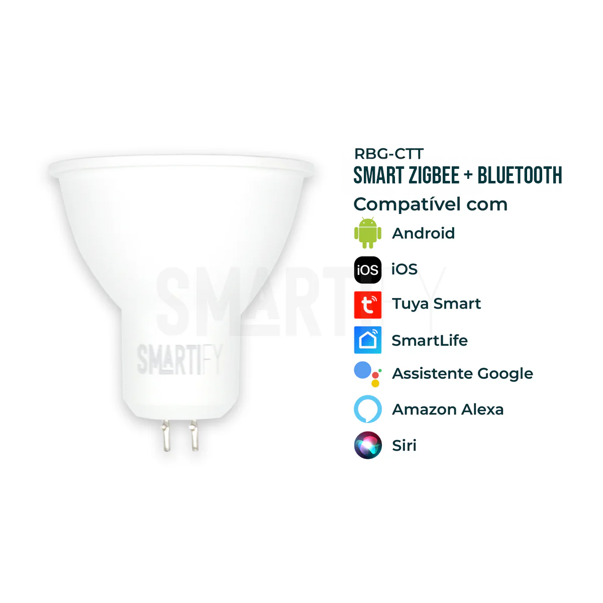 Lâmpada LED RGB - CCT (Cores + Branco) Inteligente GU5.3 Smart Zigbee Smartify - Smartify - Casa Inteligente - Smart Home - Domotica - Casas Inteligentes