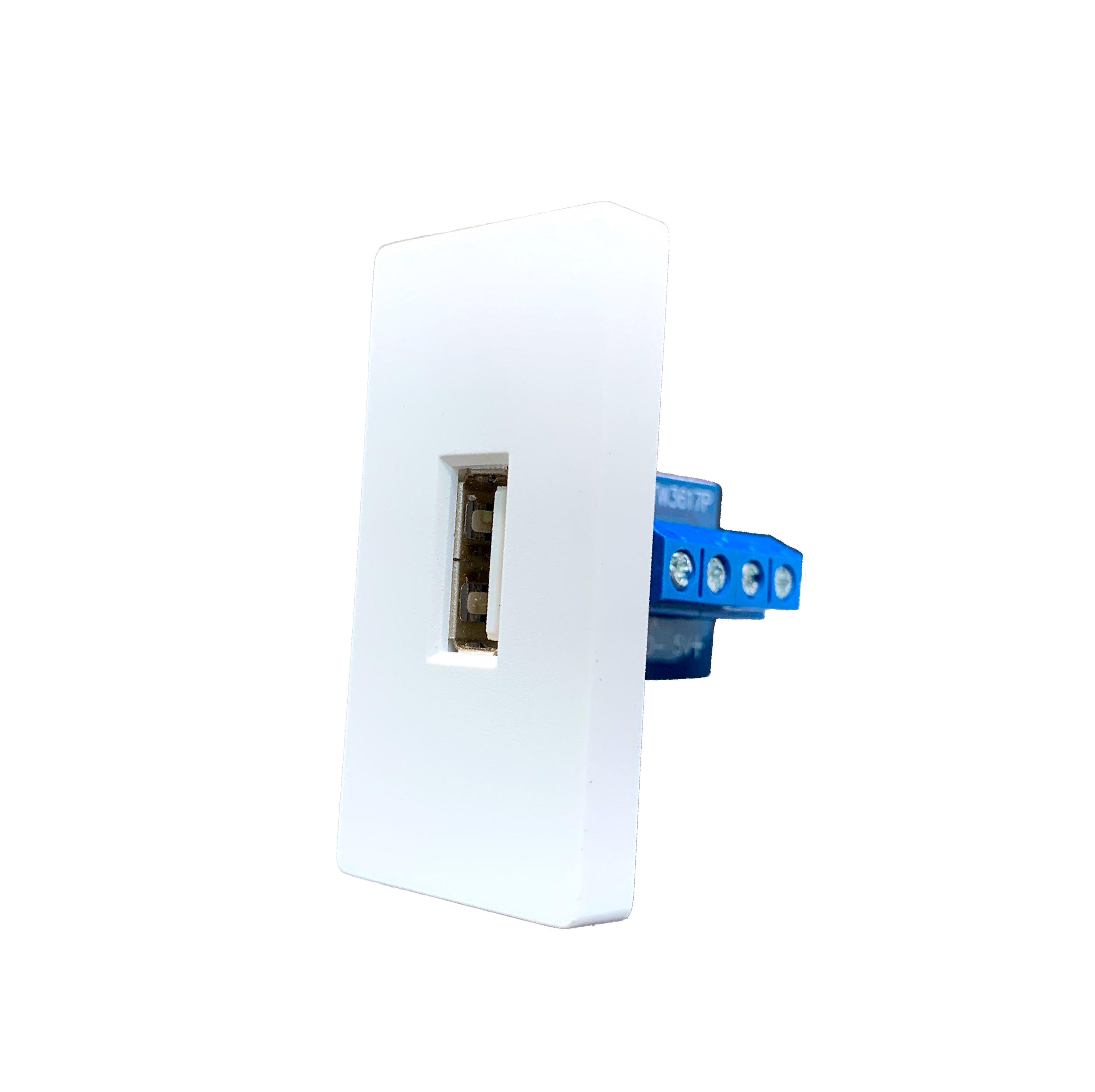 Smartify vPRO Meio Módulo USB-A c/ Transferência de Dados Branco - modelo compacto.