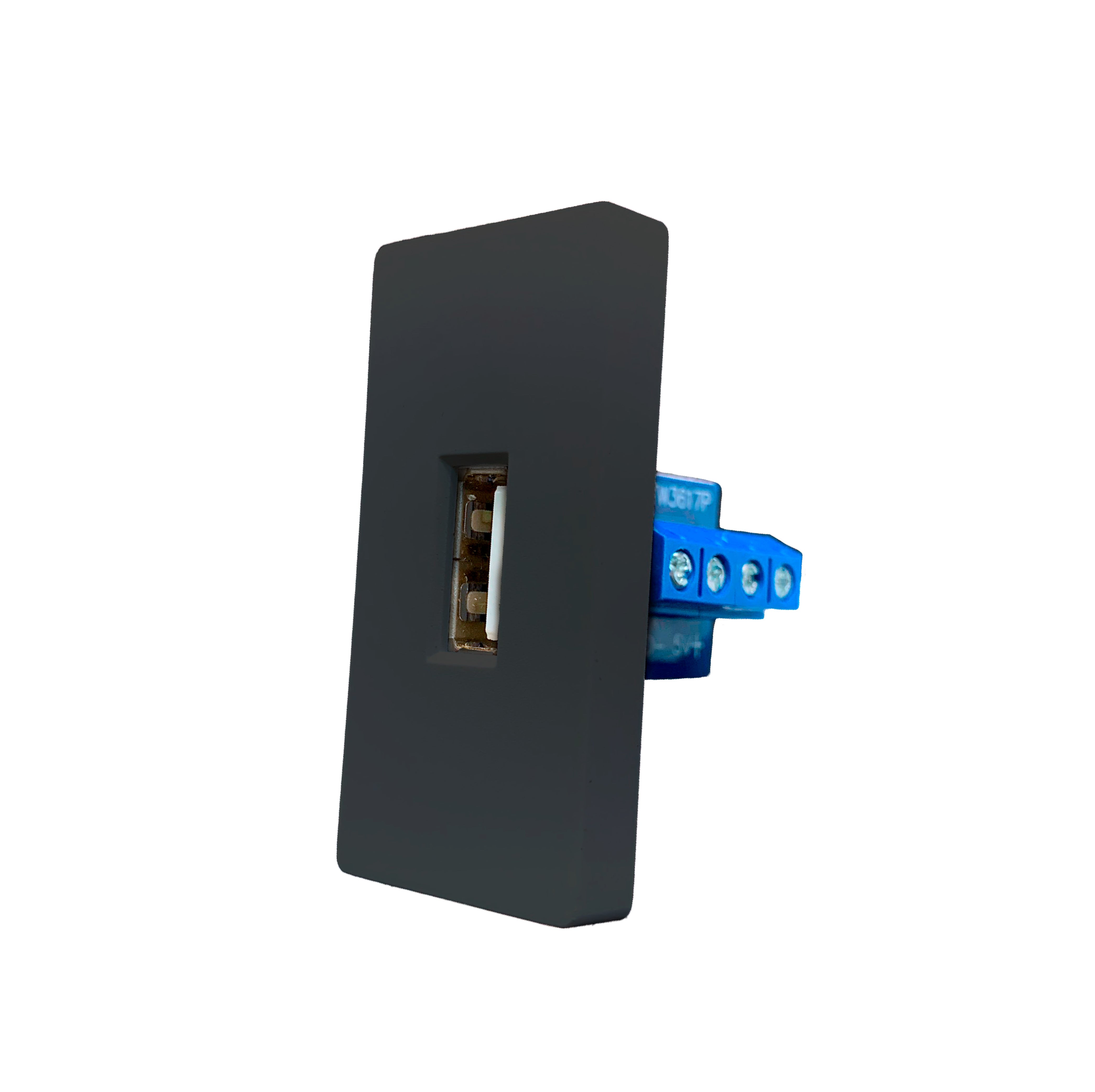 Smartify vPRO Meio Módulo USB-A c/ Transferência de Dados Preto - modelo compacto.