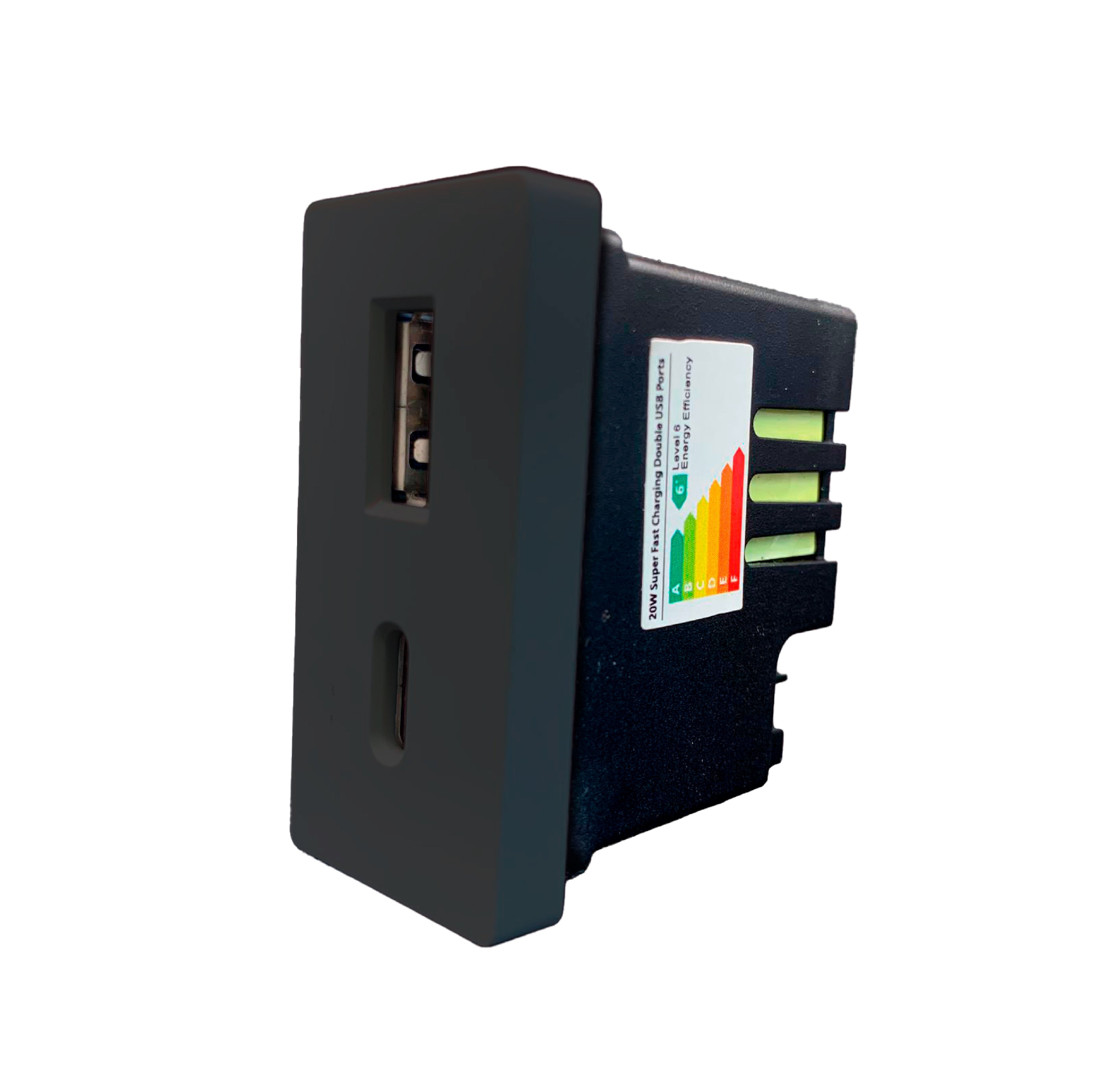 Smartify Meio Módulo USB-C + USB-A  20W Preto – dispositivo 