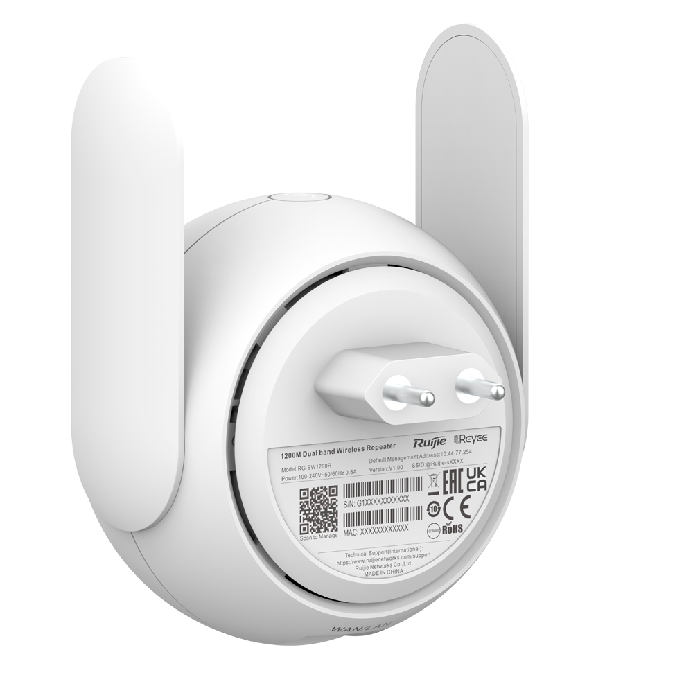 Reyee RG-EW1200R - Mesh WiFi 5 Extender - Ports and Antennas