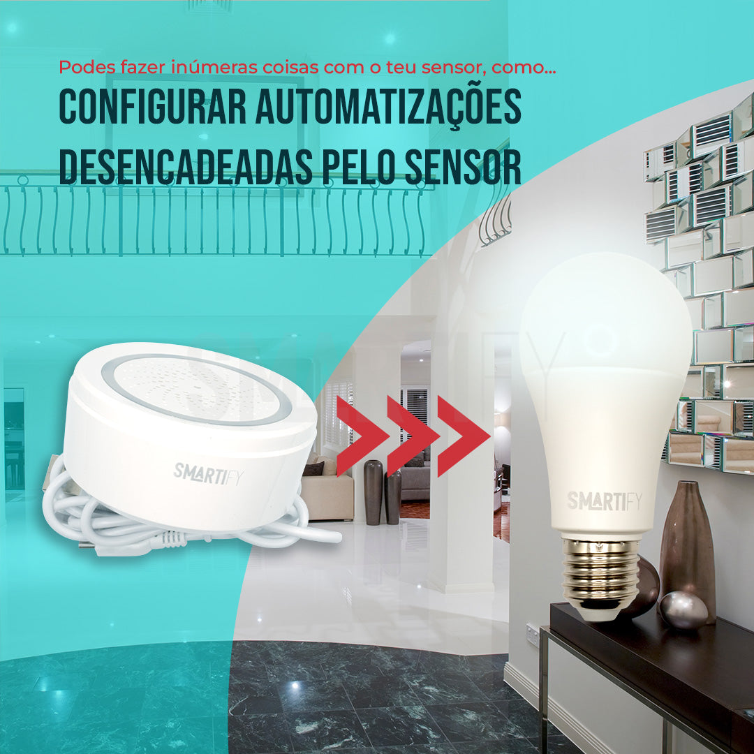 Sensor Inteligente de Temperatura e Humidade c/ Sirene WiFi Smartify - Smartify - Casa Inteligente - Smart Home - Domotica - Casas Inteligentes