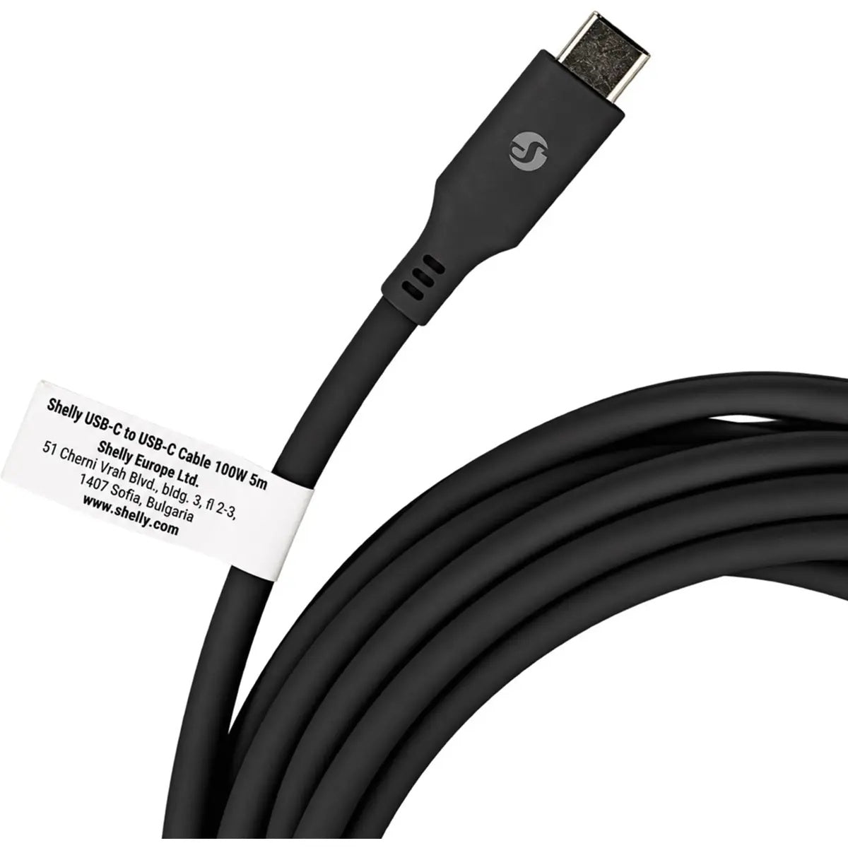 Shelly Cable - Cabo USB-C PD 100W 480Mbps Preto 5m - vista 3