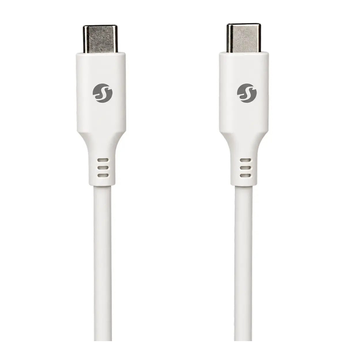Shelly cabo USB-C branco 5m - pormenor dos conectores