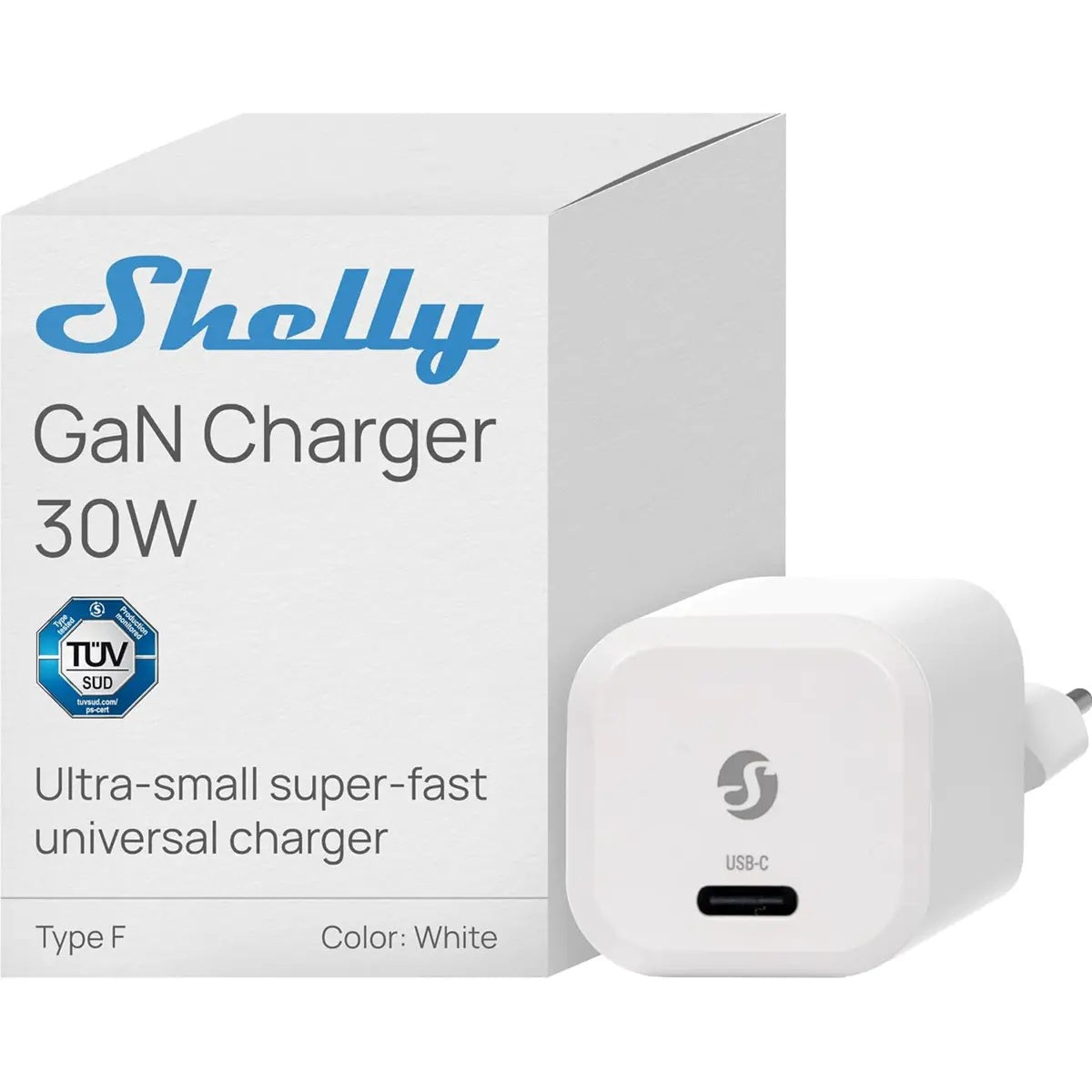 Shelly GaN Charger 30W - Carregador USB-C PPS Branco - vista 6