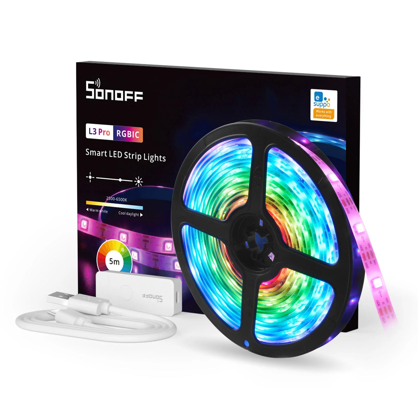 Sonoff L3 Pro Tira LED Wifi Inteligente RGBIC IP20 5M
