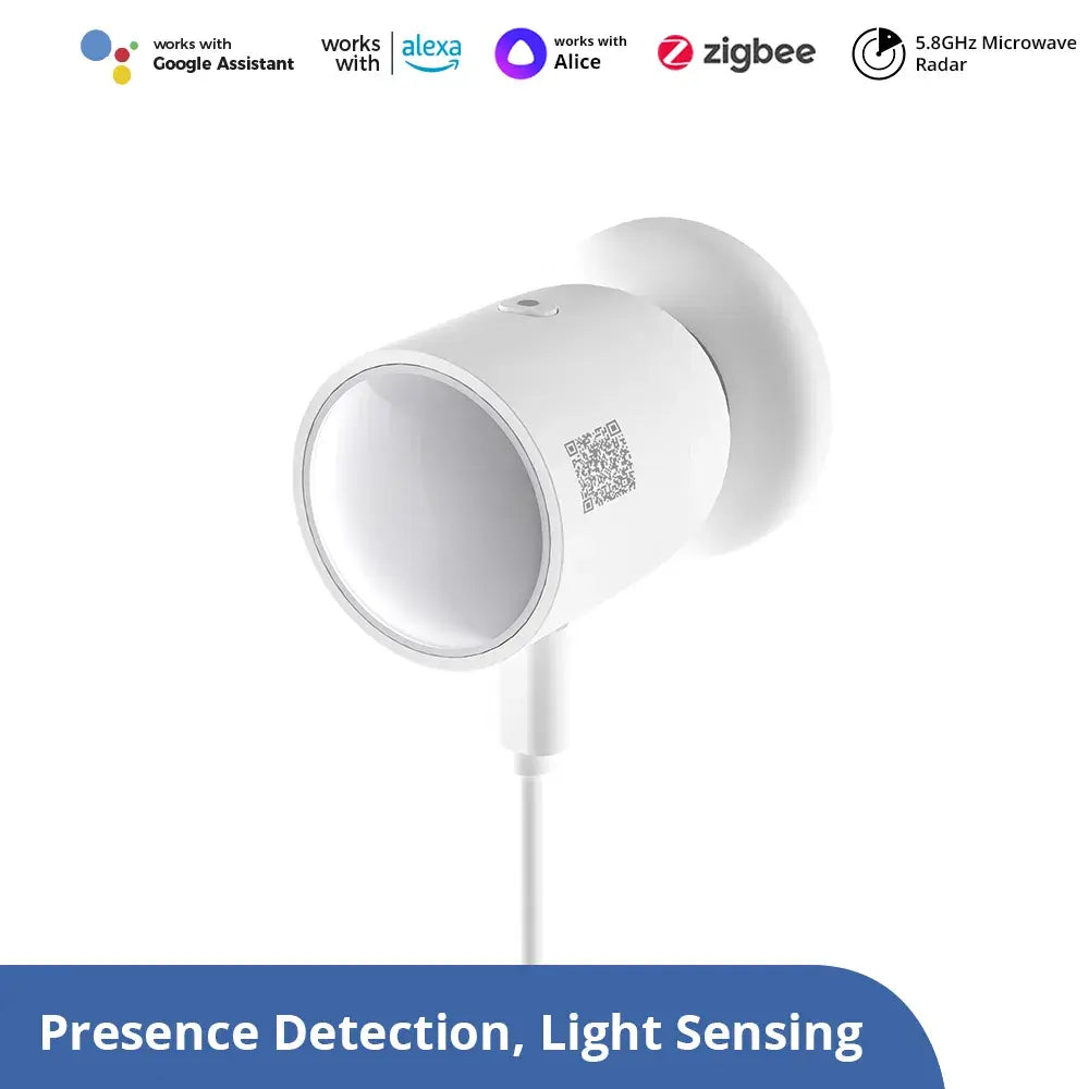 Sensor de presença humana inteligente Zigbee c/ radar de micro-ondas 5.8GHz + sensor de luz - Sonoff SNZB-06P