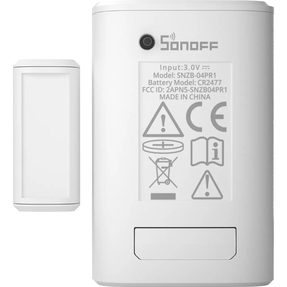 Traseira do Sonoff SNZB-04PR1 com referência do modelo