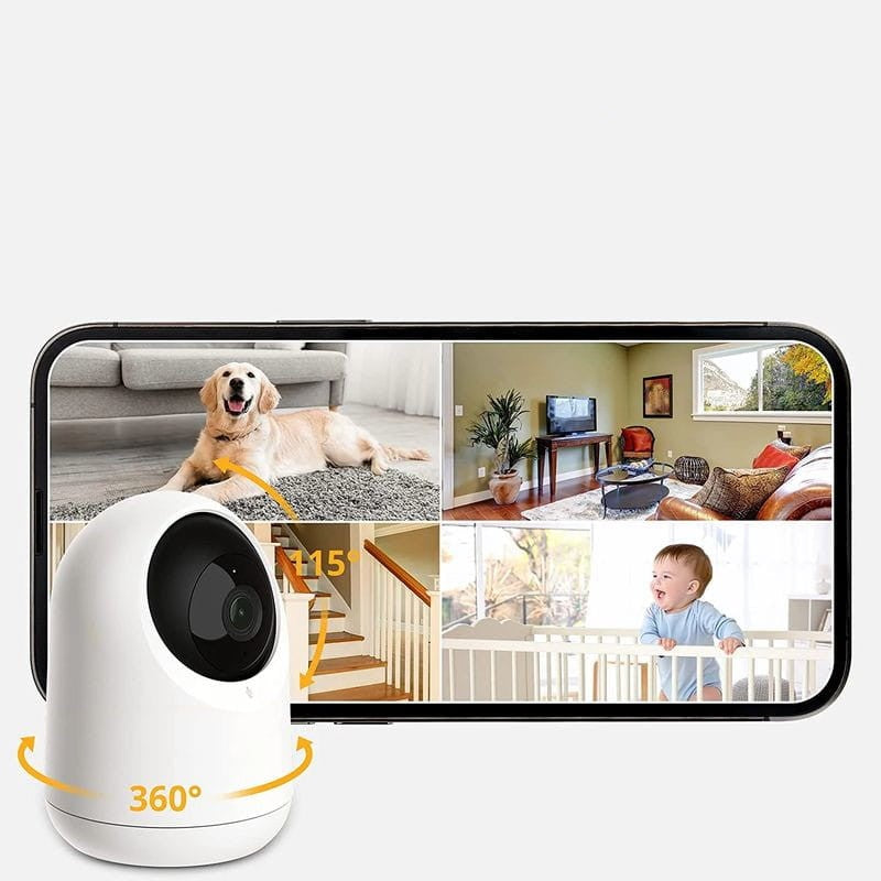 SwitchBot Pan/Tilt Cam, versão 2k Câmara Wifi inteligente com máscara de privacidade, 360° para animais de estimação e segurança doméstica visão 360º na horizontal a 115º na vertical