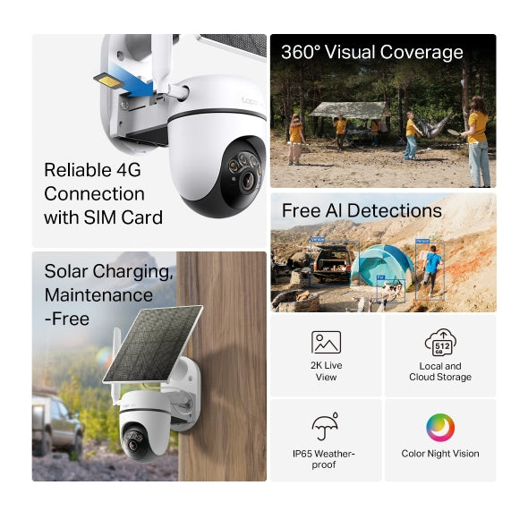 TP-Link Tapo C615G - 4G LTE Connection with SIM Card - Flexible Installation