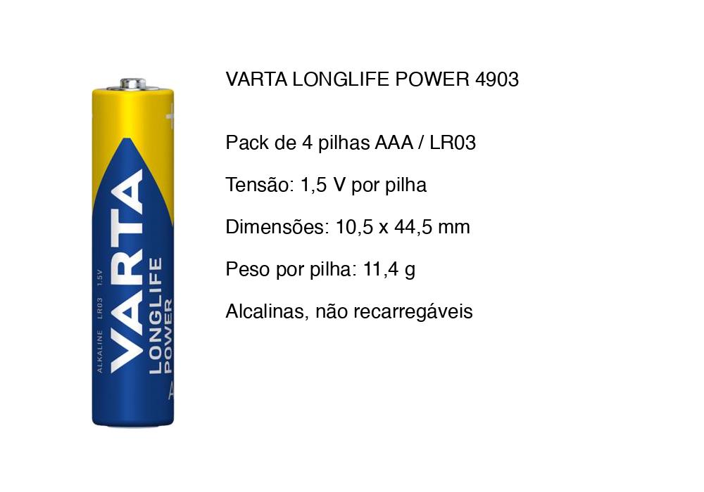 Dimensioni e caratteristiche delle pile Varta AAA