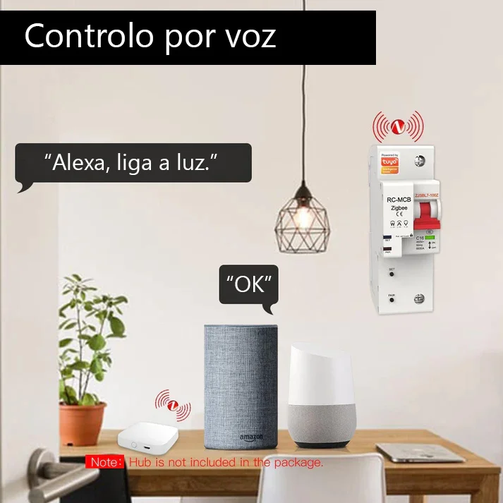 EHD ZCB-1P100M Disjuntor DIN ZigBee 1P 100A - Detalhe