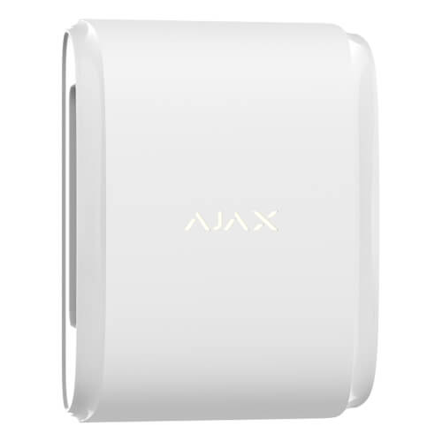 O Ajax DualCurtain, com um sistema automático de detecção de intrusão e roubo (SADIR)com tecnologia de duplo PIR tipo cortina e alcance configurável até 4 a 16m