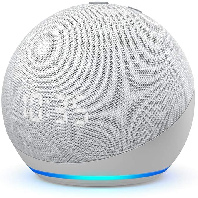 Amazon Alexa Echo Dot (Geração 4) com Relógio Branco Gelo - Smartify - Casa Inteligente - Smart Home - Domotica - Casas Inteligentes