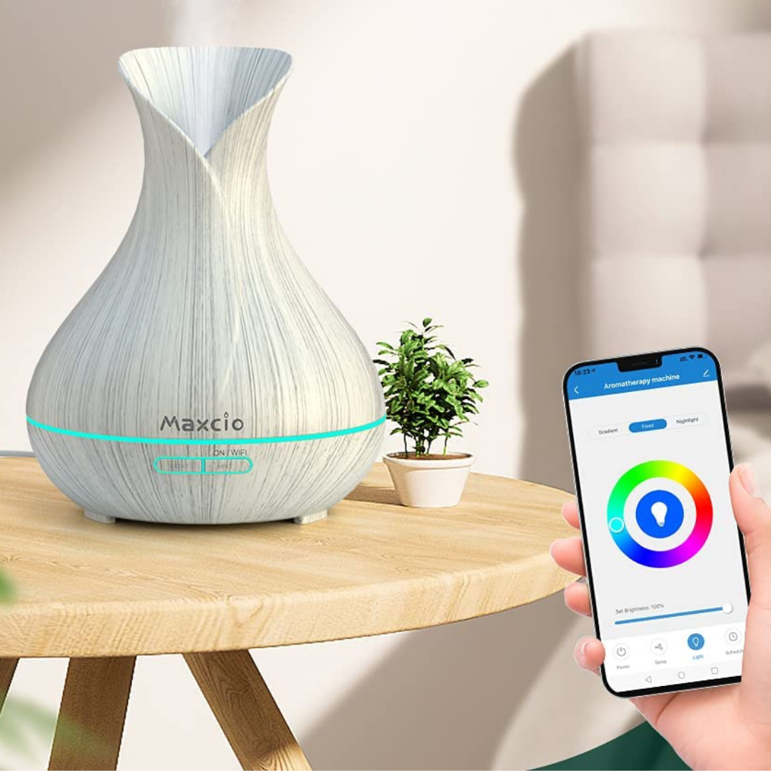 Humidificador + Difusor de Aromas Inteligente Branco WiFi c/ Comando - Smartify - Casa Inteligente - Smart Home - Domotica - Casas Inteligentes