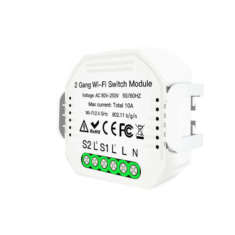 Controle inteligente MOES 2 canais, iluminação via WiFi e RF 433 para maior conveniência e eficiência na sua casa