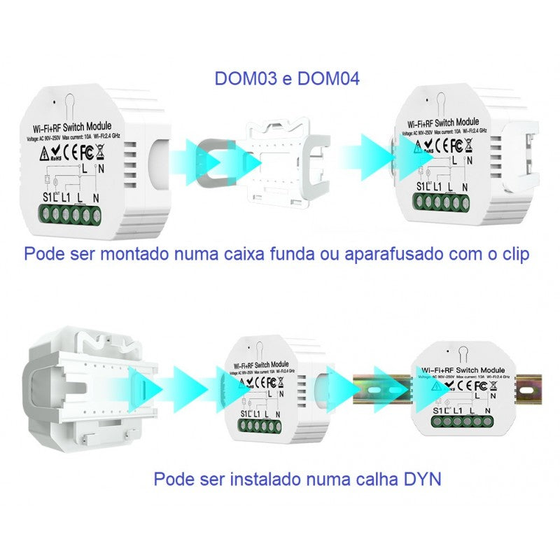 Controle inteligente MOES 1 canal, iluminação via WiFi e RF 433 para maior conveniência e eficiência na sua casa