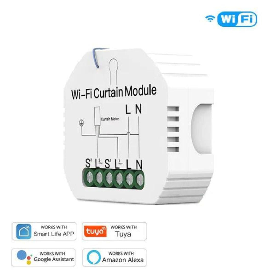 Moes Módulo de Persiana Wi-Fi+RF433: Controle suas persianas remotamente com facilidade. Conectividade Wi-Fi e RF433 para automação inteligente.