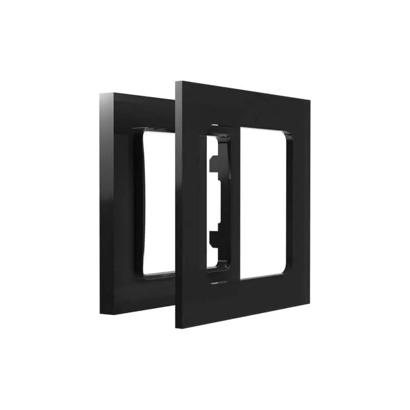 Shelly moldura para interruptor preto: Design moderno e minimalista para qualquer decoração.