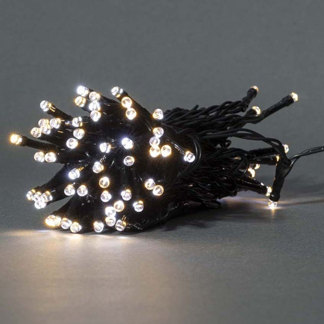 Luzes Nedis Wi-Fi, 50 LEDs em 5m, proporcionam iluminação inteligente para um Natal encantador, combinando tons quentes e frios.