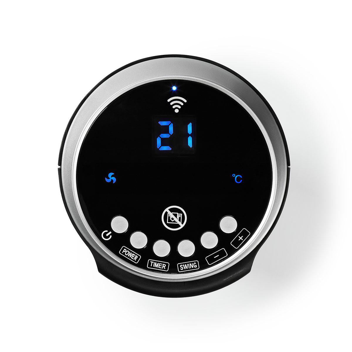 Nedis SmartLife Aquecedor com ventilador Wifi | Torre | 2000 W | 3 Definições de calor | Visor | 15 - 35 °C | Android™ / IOS | Preto