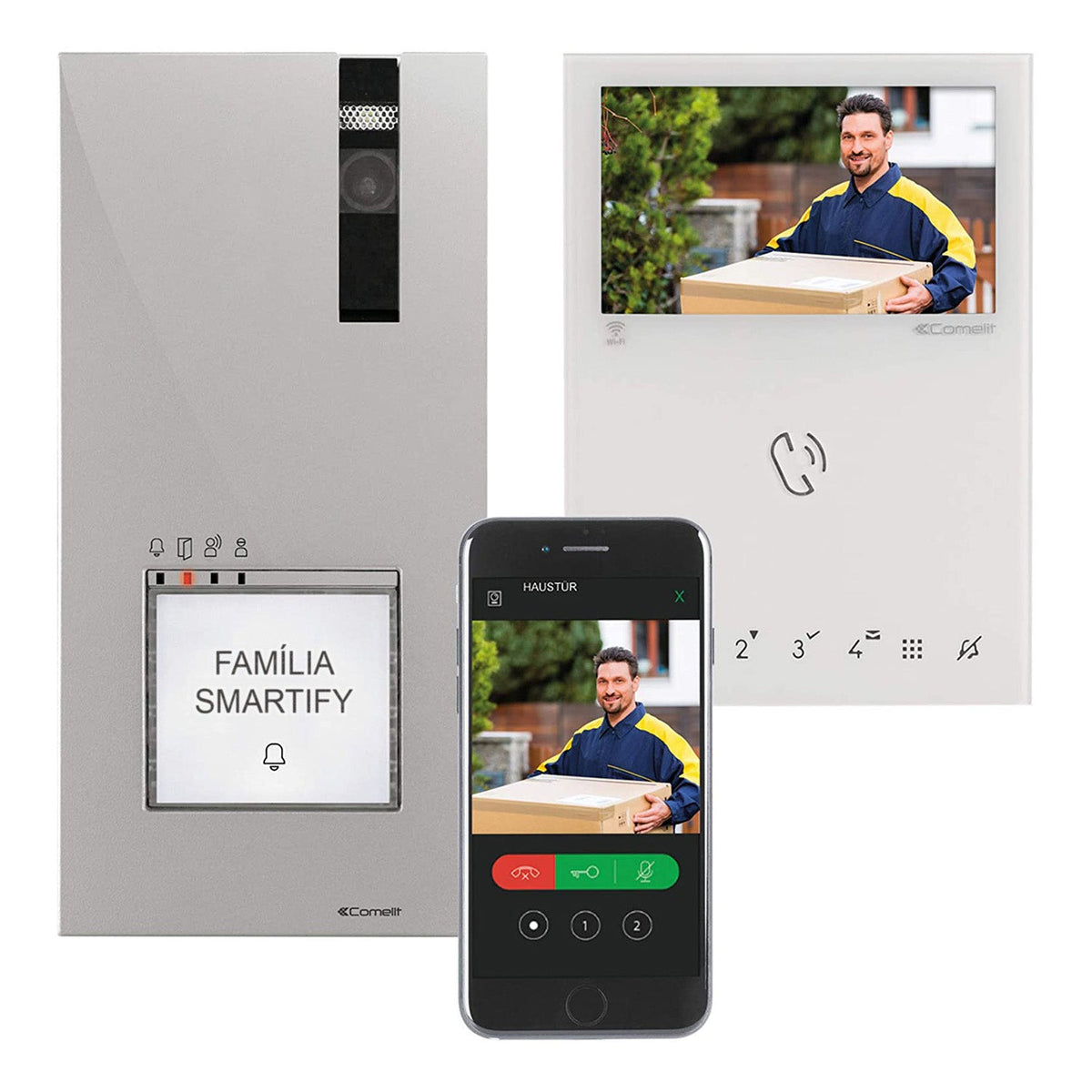 Comelit Kit Videoporteiro Inteligente Quadra 8451V com Monitor Wifi