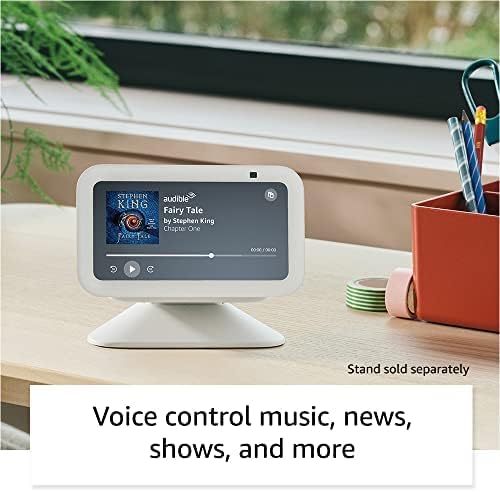 Amazon Alexa Echo Show 5 (Geração 3) Azul nuvem Wifi: Câmara integrada de 2 MP para conexões visuais.