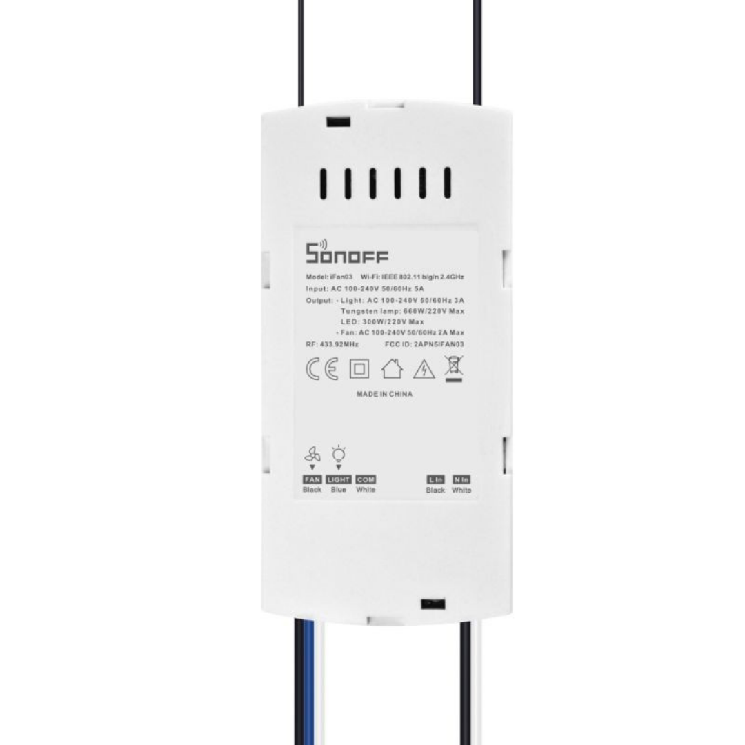 Sonoff iFan04-H - Controlador de ventoinha inteligente com RM433 - Smartify - Casa Inteligente - Smart Home - Domotica - Casas Inteligentes