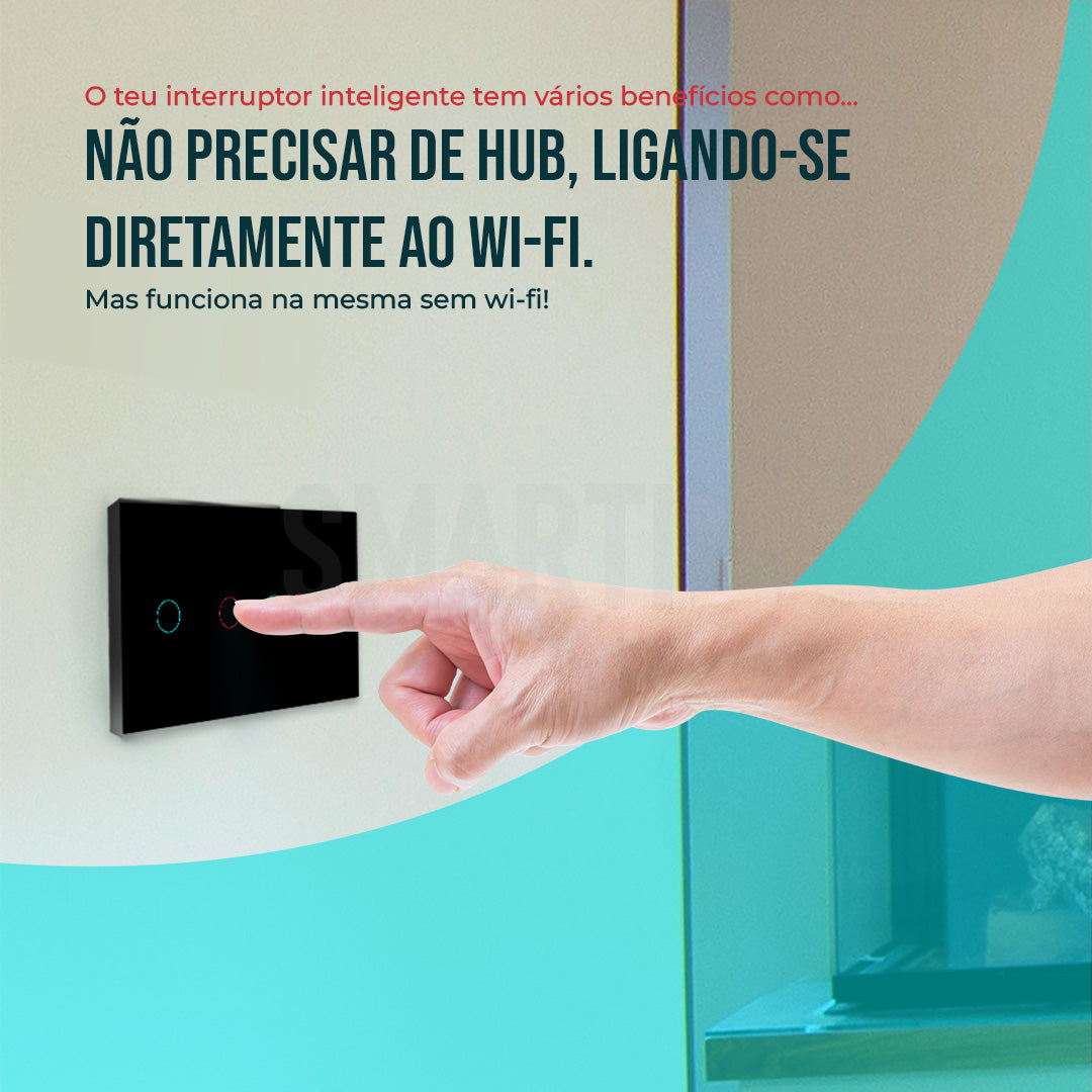 Interruptor de Luz + Interruptor de Estores Duplo Inteligente WiFi Smartify - Preto - Smartify - Casa Inteligente - Smart Home - Domotica - Casas Inteligentes