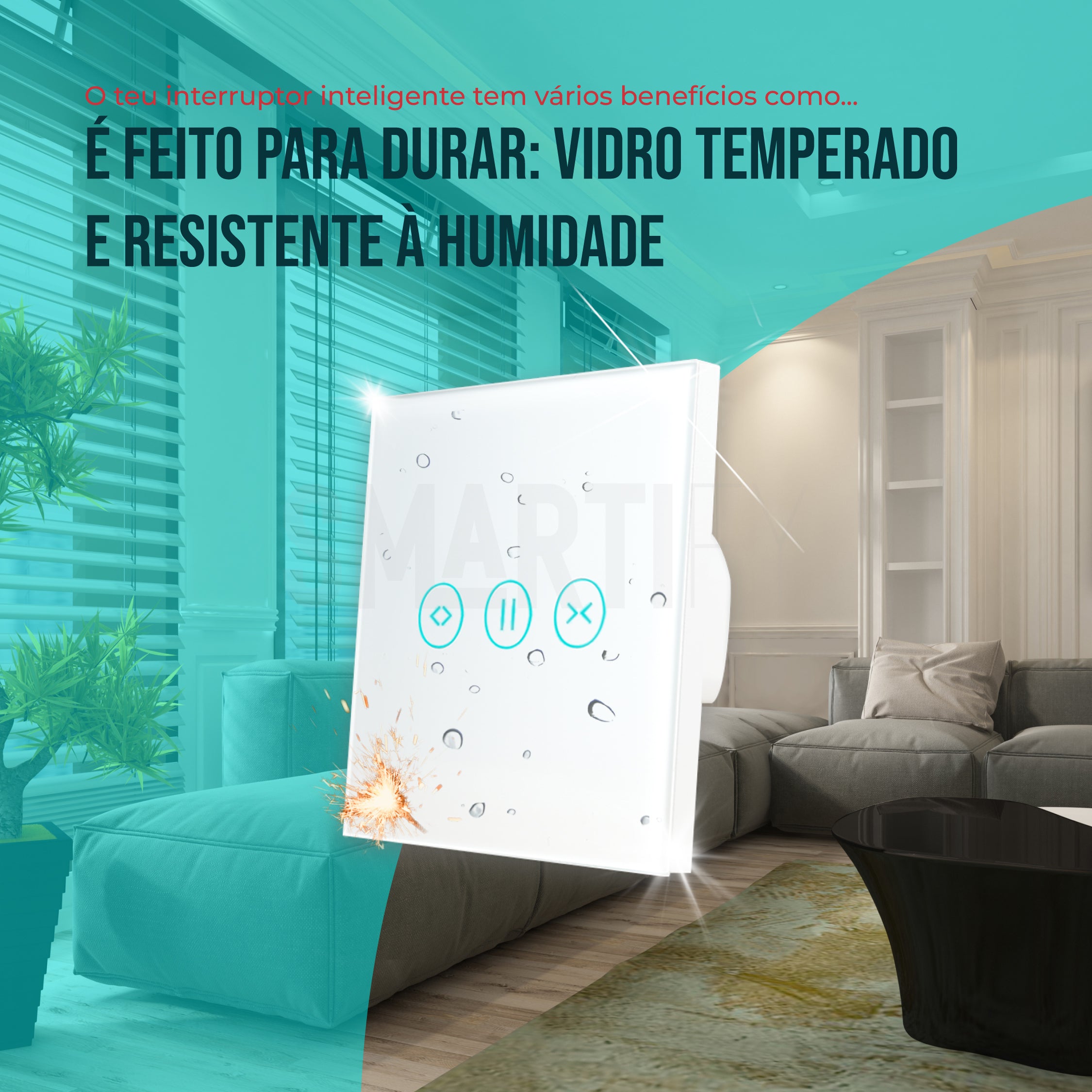Interruptor de Estores Inteligente WiFi Smartify - Branco - Smartify - Casa Inteligente - Smart Home - Domotica - Casas Inteligentes