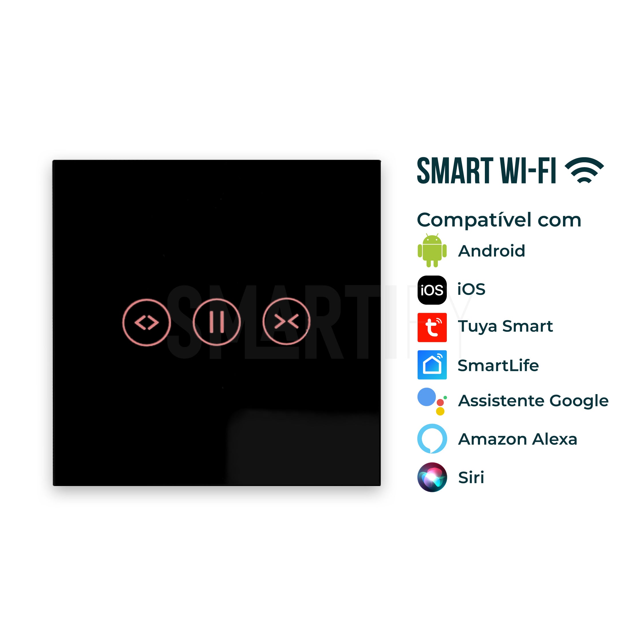 Interruptor de Estores Inteligente WiFi Smartify - Preto - Smartify - Casa Inteligente - Smart Home - Domotica - Casas Inteligentes