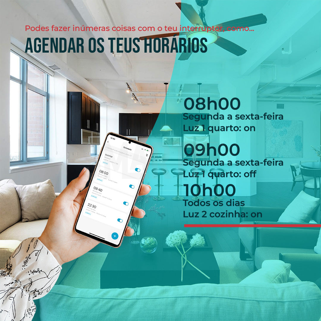 Interruptor Inteligente de Luz WiFi 3 botões Smartify - Branco - Smartify - Casa Inteligente - Smart Home - Domotica - Casas Inteligentes