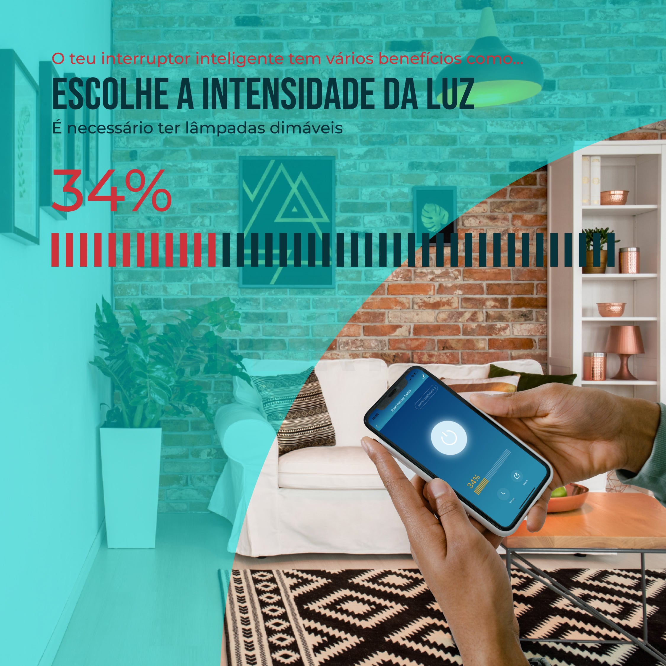 Interruptor Inteligente de Luz WiFi Dimmer Smartify - Preto - Smartify - Casa Inteligente - Smart Home - Domotica - Casas Inteligentes