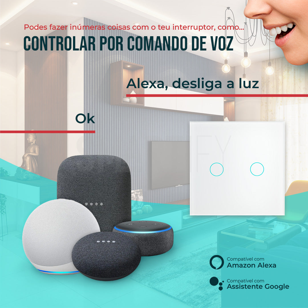 Interruptor Inteligente de Luz WiFi 2 botões Smartify - Branco - Smartify - Casa Inteligente - Smart Home - Domotica - Casas Inteligentes