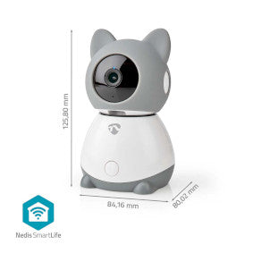 CâmaraIP inteligente Nedis monitoriza a casa, grava som e movimento, visão noturna, controlo remoto, sensor de climatização integração fácil com a appSmartLife.